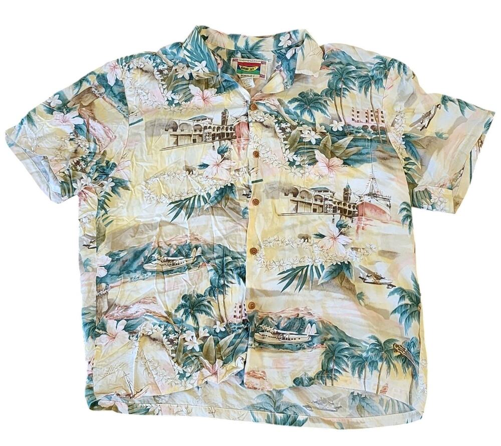 Vintage Men's Banana Jack Button Up Hawaiian Shirt All over print Size XL
